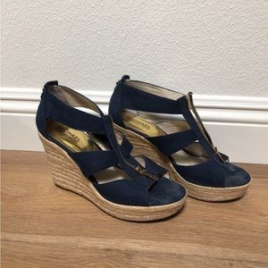 Michael Kors Womens Navy Wedge Heel - Damita Wedge